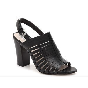 Tahari Women's Black Makailyn Leather Block Heels